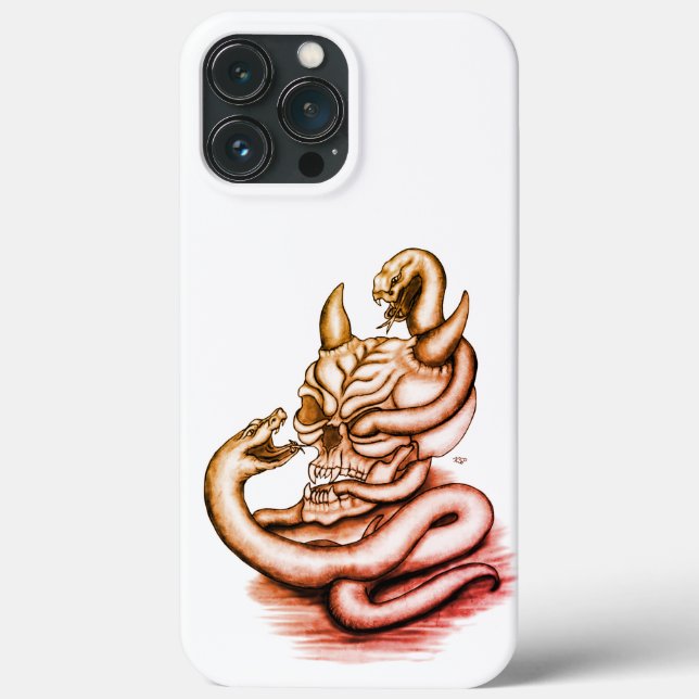 Skull - Devil Head with Snake Case-Mate iPhone Case (Back)