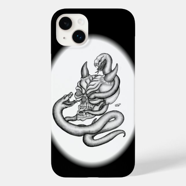 Skull - Devil Head with Snake Case-Mate iPhone Case (Back)
