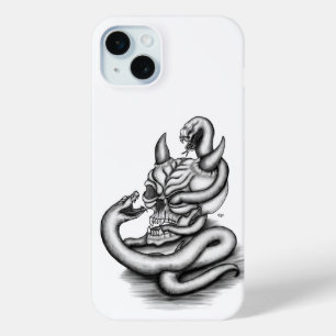 Skull - Devil Head with Snake iPhone 15 Mini Case