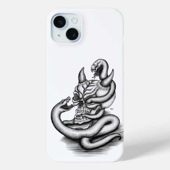 Skull - Devil Head with Snake Case-Mate iPhone Case (Back)