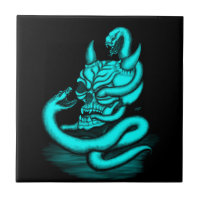 Skull - Devil Head with Snake