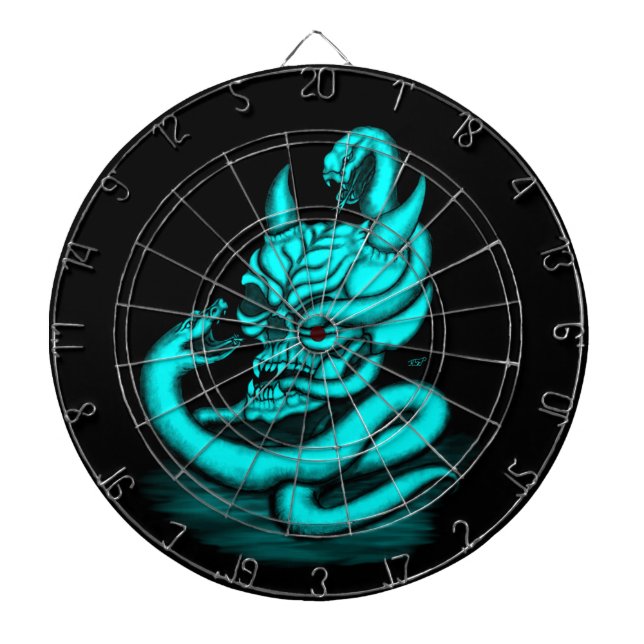 Skull - Devil Head with Snake Dartboard (Front)