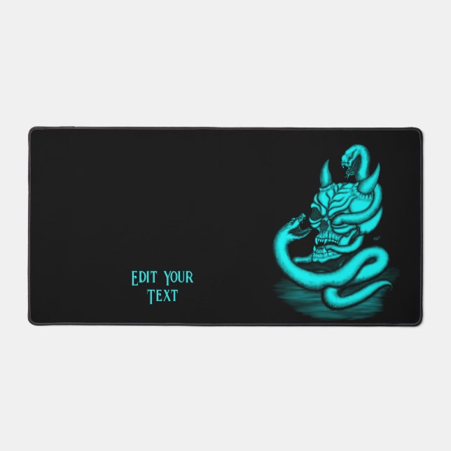 Skull - Devil Head with Snake Desk Mat (Front)