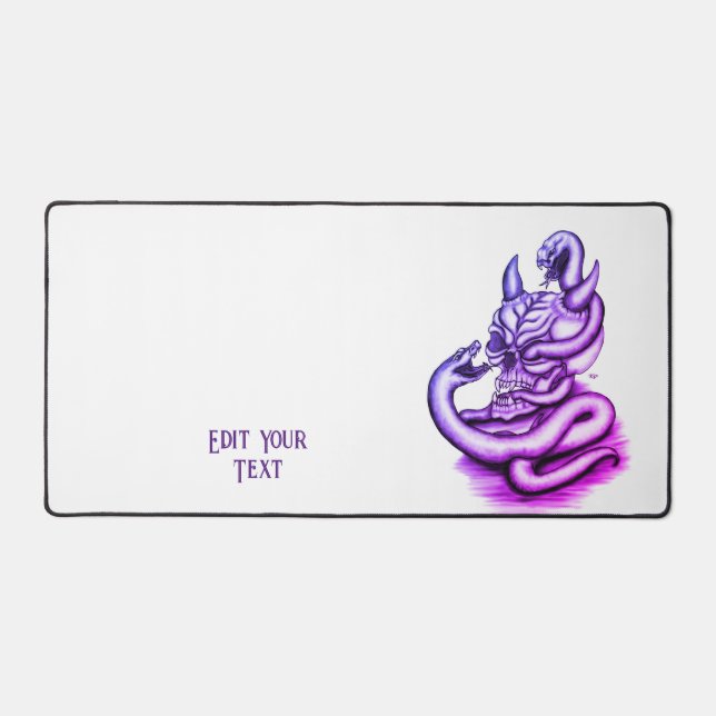 Skull - Devil Head with Snake Desk Mat (Front)