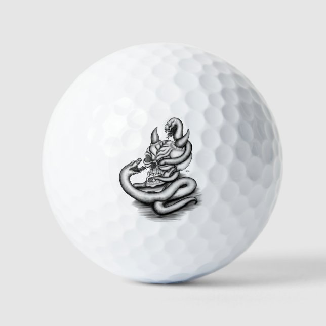 Skull - Devil Head with Snake Golf Balls (Front)