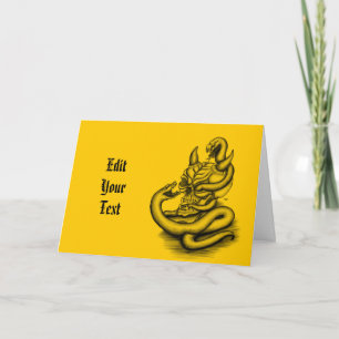 Skull - Devil Head with Snake Invitation