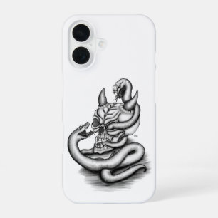 Skull - Devil Head with Snake iPhone 16 Case
