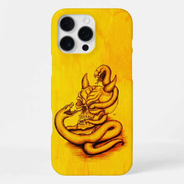 Skull - Devil Head with Snake iPhone Case (Back)
