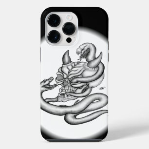 Skull - Devil Head with Snake iPhone Case