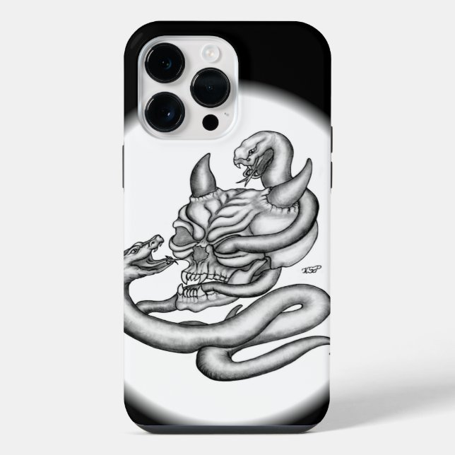 Skull - Devil Head with Snake iPhone Case (Back)