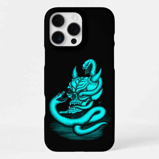 Skull - Devil Head with Snake iPhone Case (Back)