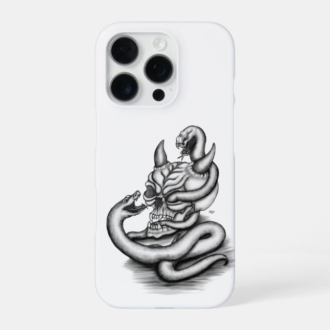 Skull - Devil Head with Snake iPhone Case (Back)