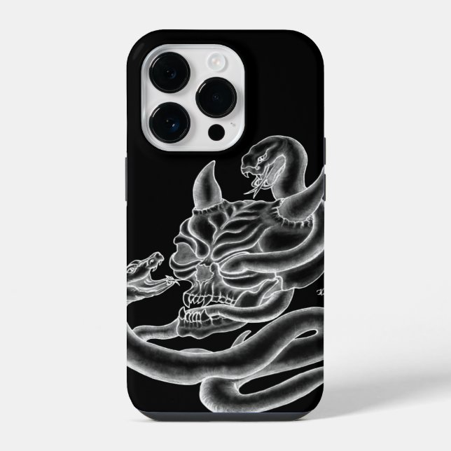 Skull - Devil Head with Snake iPhone Case (Back)