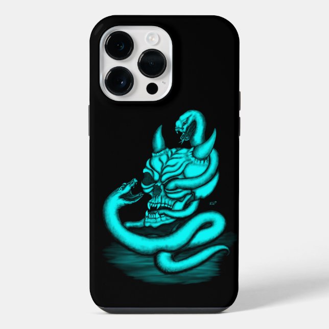 Skull - Devil Head with Snake iPhone Case (Back)