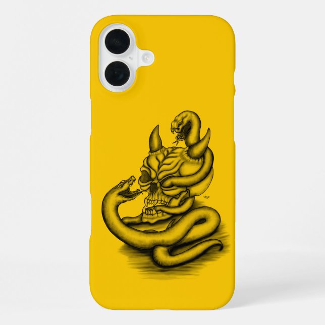 Skull - Devil Head with Snake iPhone Case (Back)