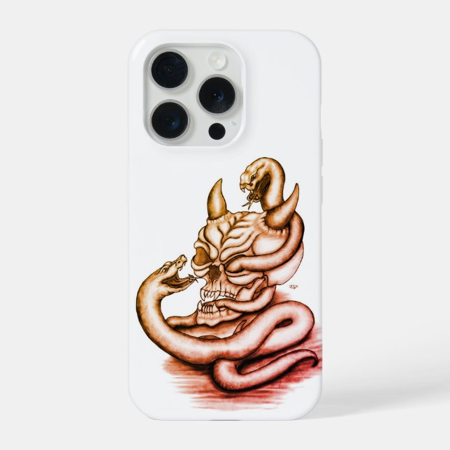 Skull - Devil Head with Snake iPhone Case (Back)