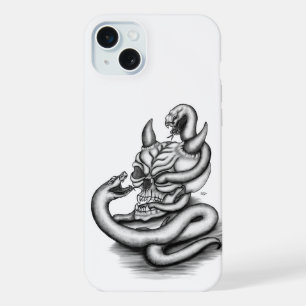 Skull - Devil Head with Snake iPhone 15 Plus Case