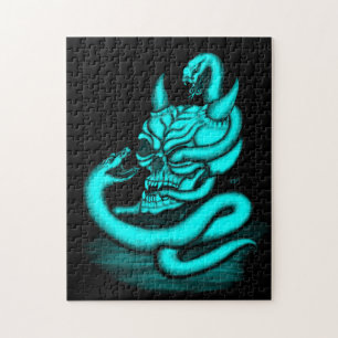 Skull - Devil Head with Snake Jigsaw Puzzle