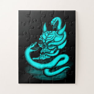 Skull - Devil Head with Snake Jigsaw Puzzle