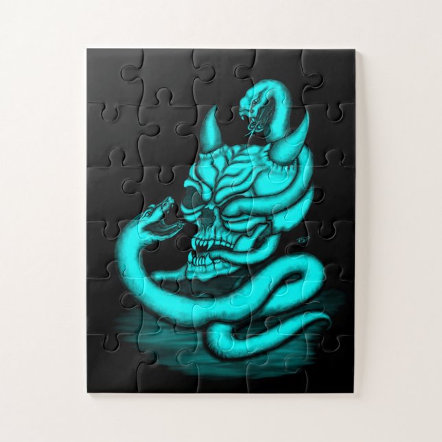 Skull - Devil Head with Snake Jigsaw Puzzle (Vertical)