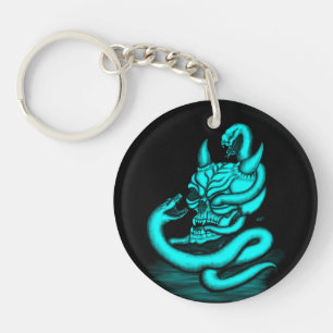 Skull - Devil Head with Snake Key Ring