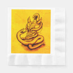 Skull - Devil Head with Snake Napkins