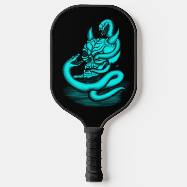 Skull - Devil Head with Snake Pickleball Paddle (Front)