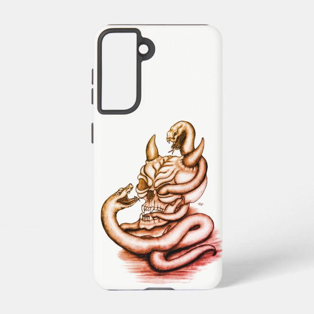 Skull - Devil Head with Snake Samsung Galaxy S21 Case (Back)