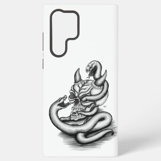 Skull - Devil Head with Snake Samsung Galaxy S22 Ultra Case (Back)