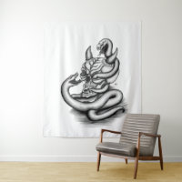 Skull - Devil Head with Snake