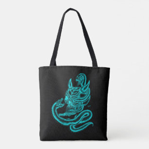 Skull - Devil Head with Snake Tote Bag