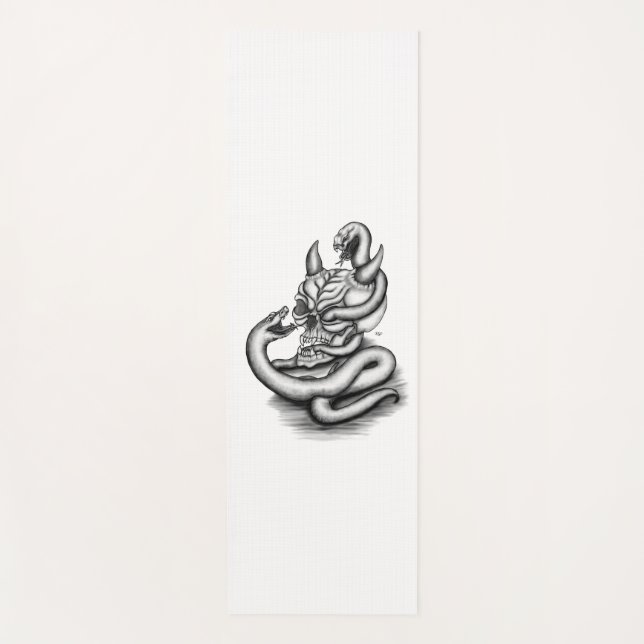 Skull - Devil Head with Snake Yoga Mat (Front)