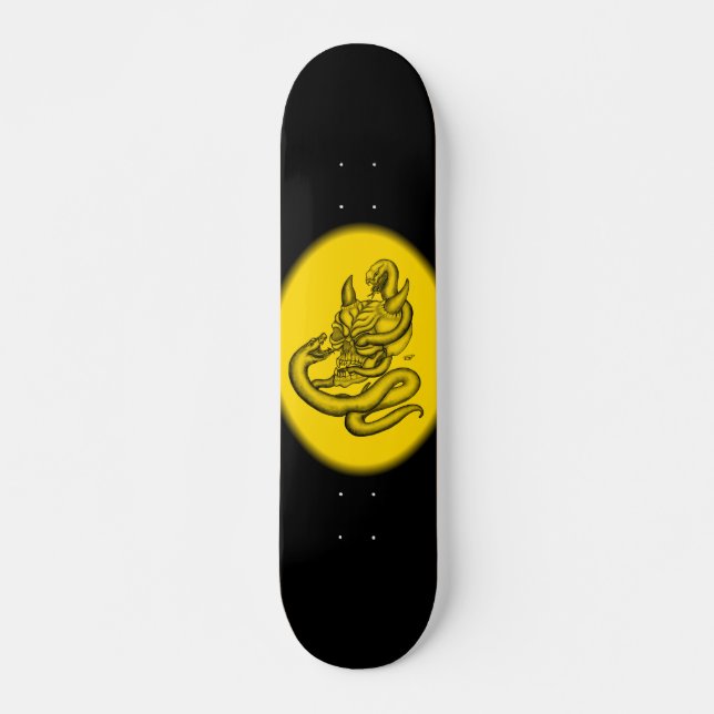 Skull - devil heads with snake skateboard (Front)