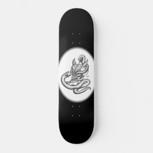 Skull - devil heads with snake skateboard