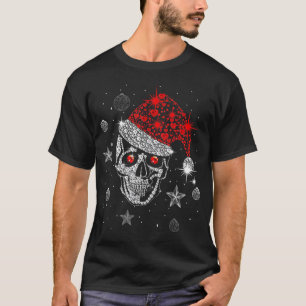 Skull Diamond Santa Hat Gifts Christmas Pajama Xma T-Shirt