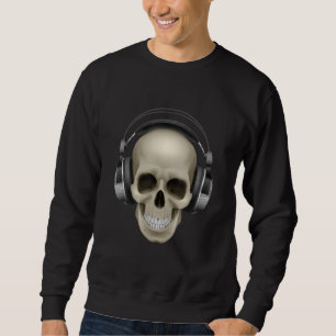 Skull Dj Headphones Music Deejay Party Turntable T Sweatshirt