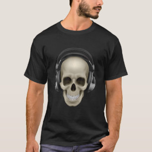 Skull Dj Headphones Music Deejay Party Turntable T T-Shirt