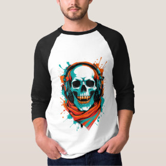 Skull DJ Headphones – Street Art Vibe Music Tee