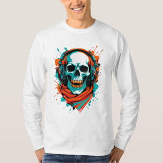 Skull DJ Headphones – Street Art Vibe Music Tee