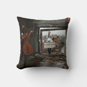 Skull Doll Healing Bass Occult Dark Witchy AI Art Cushion