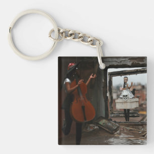 Skull Doll Healing Bass Occult Dark Witchy AI Art Key Ring