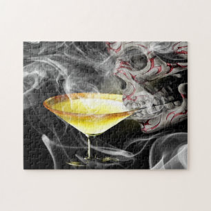Skull Drinking With smoke Jigsaw Puzzle