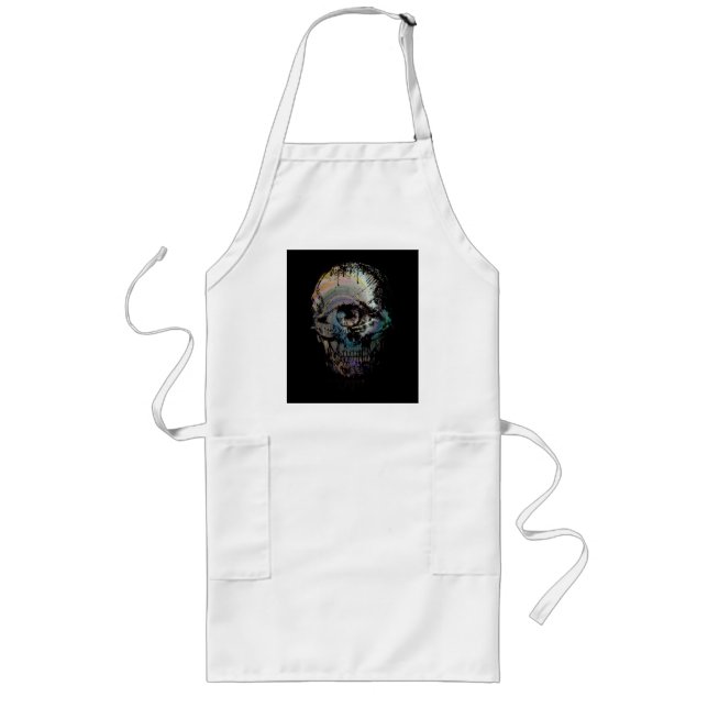 SKULL EYE SKELETON HALLOWEEN GIFT LONG APRON (Front)
