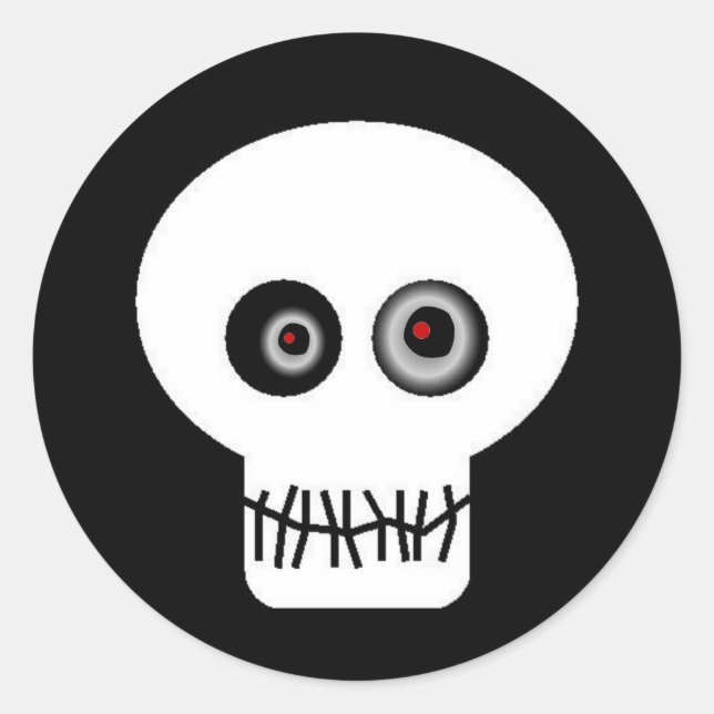 Skull Eyes Classic Round Sticker (Front)