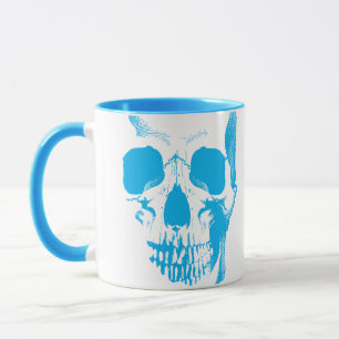 Skull Face Blue Mug