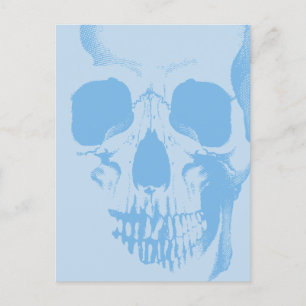 Skull Face Blue Postcard