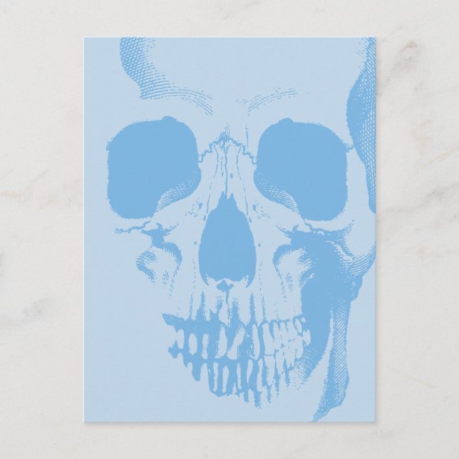 Skull Face Blue Postcard (Front)