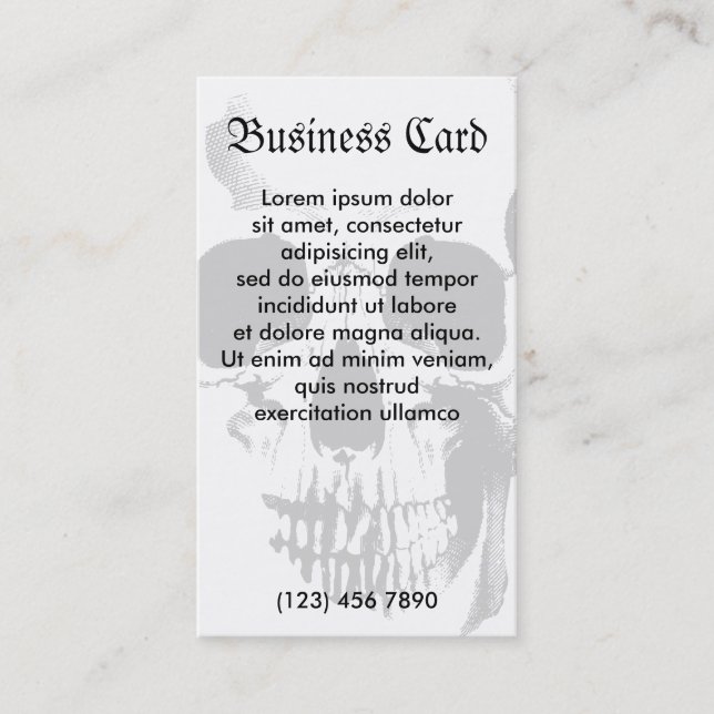 Skull Face Business Card (Front)