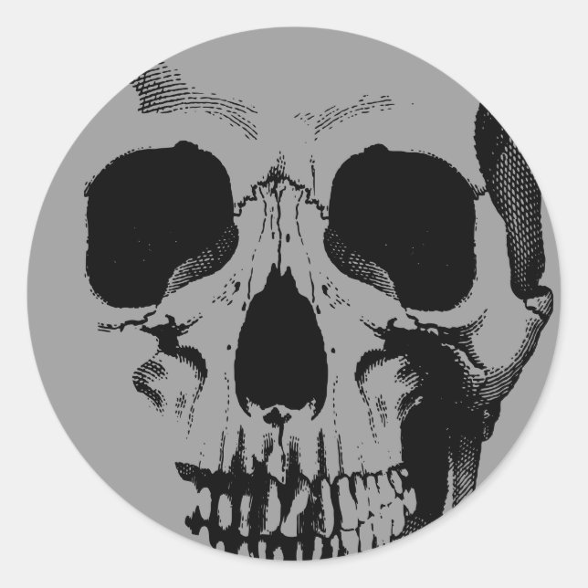 Skull Face Classic Round Sticker (Front)