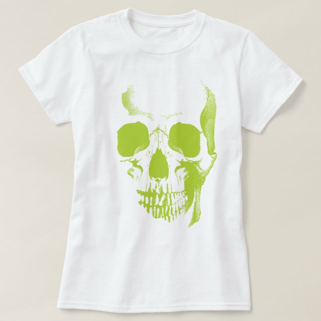 Skull Face Green T-Shirt (Design Front)